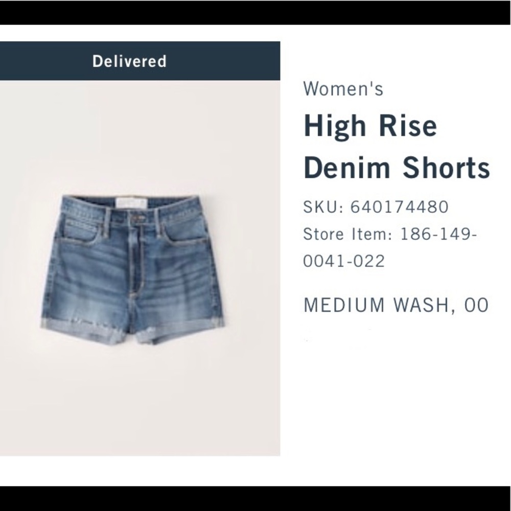 Abercrombie & Fitch High Rise Denim Shorts